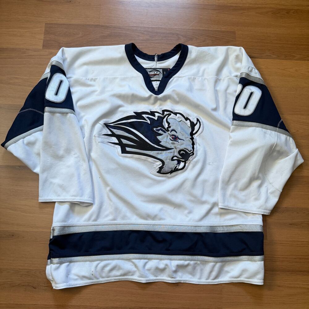 Men's Bakka Sports Boulder Bison Superior Roughriders #80 Hockey Jersey Sz Large